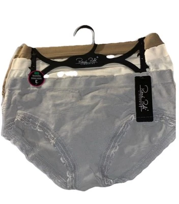 NUEVO CON ETIQUETAS Bragas para Mujer RENE ROFE 3 Pares Hipkinis Sin Costuras Gris Marfil Bronceado Nuevas con Etiquetas Grandes Foto 1 de 4