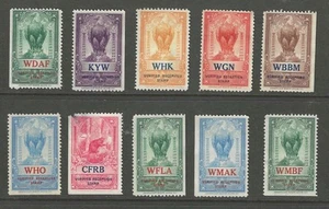 (10) EKKO Radio Verified Reception Stamps 1924-25 - MINT MNG - NICE LOOK!!! - Imagen 1 de 1