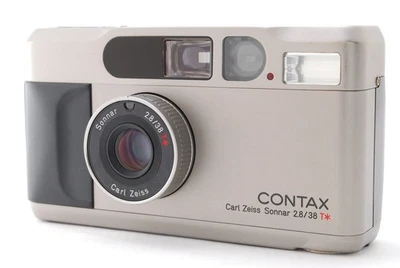 [Almost MINT] Contax T2 D Titan Silver 35mm Point & Shoot Film Camera From JAPAN - Image 1 of 4