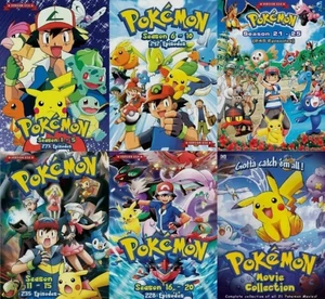 POKEMON Series (Seasons 1-25 + 21 Movies) DVD Set All Region USA English Version - Foto 1 di 9