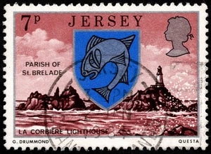 Jersey Stamp Scott #141 Used F-VF with Bullseye Cancel - 7p Lighthouse Issue - Picture 1 of 1