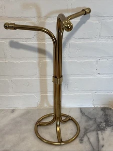 VINTAGE BRASS HAT RACK Necklace Scarf Hanger Hollywood Regency Mcm Modern - Picture 1 of 7