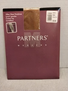Partners Mervyns Pantyhose Silken Sheer Control Top Sandalfoot Sz B Beige - Picture 1 of 2