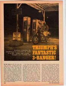 1968 TRIUMPH 750 TRIDENT MOTORCYCLE  ~  NICE ORIGINAL 2-PAGE ARTICLE / AD - Picture 1 of 1