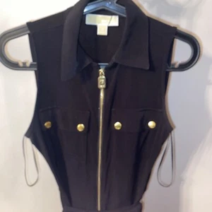 Michael Kors Sleeveless Romper XS Gold Hardware- Super Nice! - Picture 1 of 12