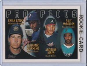 TARJETA DE NOVATO VLADIMIR GUERRERO ANDRUW JONES Cuádruple Topps Prospects Béisbol RC! - Imagen 1 de 2