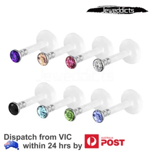 4-16PCS Labret Bar Lip Piercing Nose Eyebrow Tongue Tragus Ring Body Jewellery - Picture 1 of 8