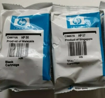 HP 56 & HP 57 Genuine Black & Colour Ink cartridges - C6656A C6657A - Image 1 of 4