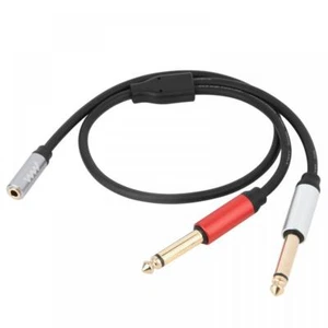3.5mm Female 1/8" TRS Stereo Jack to 2 Dual 1/4" 6.35mm Mono TS Male Y Splitter - Picture 1 of 9