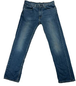 Pantalones de mezclilla para hombre LEVIS 505 etiqueta 34x34 ajuste reg en dificultades medidas 35x33,5 pulgadas - Imagen 1 de 8