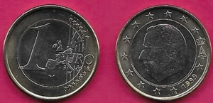 BELGIUM 1 EURO 1999 UNC 1st MAP,1st TYPE,1st PORTRAIT OF KING ALBERT II IS ENCIR - Picture 1 of 1