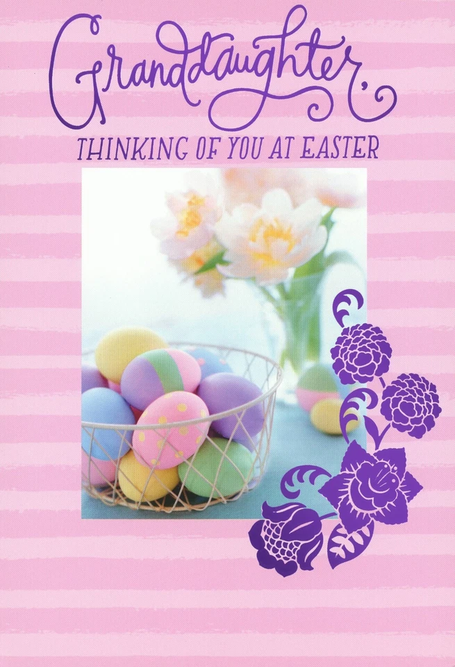 Cartão de Páscoa amorosa para neta, pensando em você por Hallmark + envelope - Imagem 1 de 4