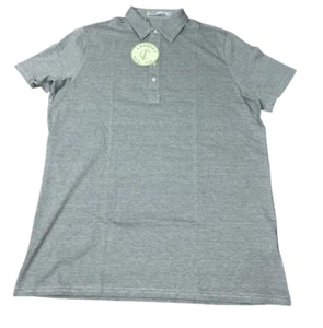 Criquet Polo Shirt Performance Golf Short Sleeve Gray Striped Men's XL NWT - Picture 1 of 6