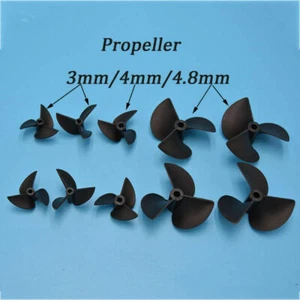 1 pair 3 blade nylon left right rotation propeller prop 4mm 3/16" 1/8" rc boat - Picture 1 of 11