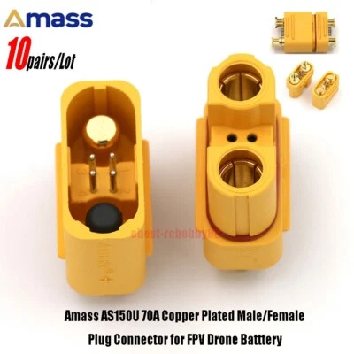 10 Pairs Amass AS150U 70A Copper Plated Male/Female Plug Connector for Batttery - Image 1 of 4
