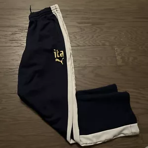 Italy National Soccer Team Puma Warmup Jogger Sweatpants Navy Trainng Medium EUC - Picture 1 of 12