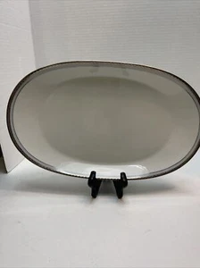 Rosenthal China Princess 13" ovales Serviertablett Platte blaues Band, Platinrand - Bild 1 von 12