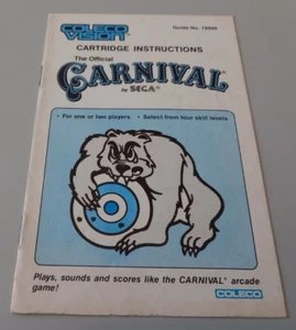 Notice en anglais pour jeu Colecovision "Carnival" (n°1132P) - Foto 1 di 2