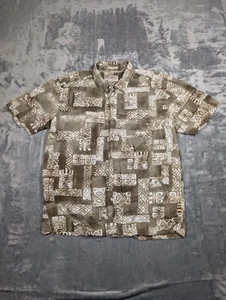 Camisa Quiksilver Waterman Para Hombre Extra Grande Calce Cómodo Beige Tribal Hawaiana - Imagen 1 de 9