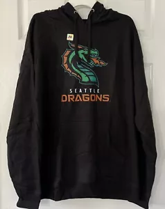Sudadera con capucha suéter Seattle Dragons XFL para hombre, negra, talla XL - Imagen 1 de 5