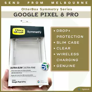 NEW Genuine OtterBox Symmetry Clear Case for Google Pixel 8 PRO Slim Back Cover - Picture 1 of 6