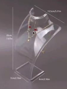 10 CLEAR Jewelry Holder Display Fashion Model Necklace Mannequin Pendant Earring - Picture 1 of 10