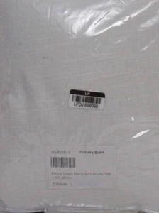 Pottery Barn Emery Linen Blackout Curtain, 100" x 84' White Color New - Picture 1 of 5
