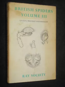 SIGNED; British Spiders - Locket, Millidge & Merrett (1974-1st) Arachnology v3 - Bild 1 von 12