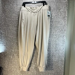 DSG Women High Rise Joggers Tan Loose Fit Comfy Pull On 2XL Polyester NWT - Picture 1 of 13