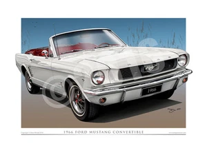 Ford Mustang 1966 estampado convertible - dibujo de coche poni Mustang (16 colores) - Imagen 1 de 20