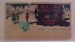 US TELEGRAM WESTERN UNION HOLIDAY GREETINGS 1938 LYNCHBURG OHIO - Picture 1 of 1