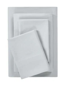 Comfort Chill Cooling Microfiber Bed Sheet Set, Queen, Soft Silver, 4 Piece - Picture 1 of 13