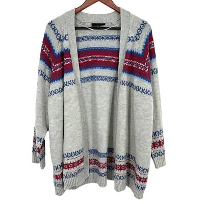 Lane Bryant Talla Grande 18/20 Frente Abierto Acogedor Invierno Navidad Suéter Camisa Top Foto 1 de 4