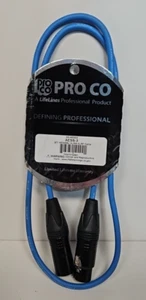 New Pro Co 3' Premium SS-AESS3 AESS-3 AES/EBU XLRM-XLRF Plug Cable Wire - Picture 1 of 4