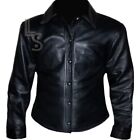 Full Sleeved REAL COW Soft Leather Shirt Handmade Black Gothic Leather Shirt Men