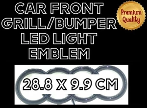PER Q5, Q3, Q7 FIT GRIGLIA ANTERIORE LED ROSSO 4D ANELLO NERO LUCE DECORATIVA 28,8x9,9CM - Foto 1 di 7
