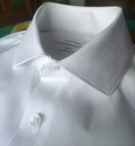 Camicia da uomo in cotone bianca per gemelli Calvin Klein - Foto 1 di 9