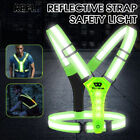 Outdoor Sport Light Reflective Strap Vest Safe Running Warning USB Charging LED