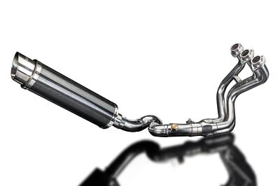 Yamaha FJ-09 Tracer 900 Delkevic Full 3-1 Exhaust 14" Carbon Round Muffler 15-20 - Image 1 of 4
