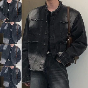 Trendy Men's Distressed Jacket Casual Wear for Spring and Autumn Seasons - Picture 1 of 47