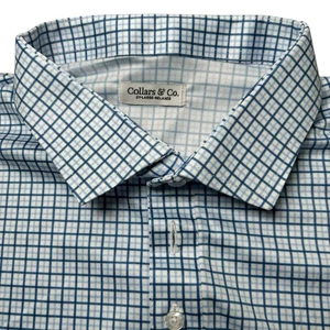 Collars & Co Poloshirt Herren 2XL blau weiß kariert Relaxed Dress Kragen NEU - Bild 1 von 7