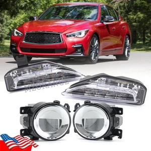 For Infiniti Q50 Q50S Sport 2014-2020 SET/4PCS LED Bumper Fog Lamp Signal Light - Picture 1 of 24
