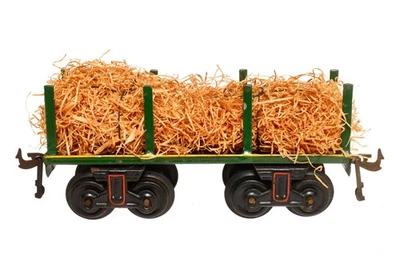 AC4790: Vintage Bing 0 Gauge Bolster/Stake Wagon with Woodwool Load 10/545 - Image 1 of 4