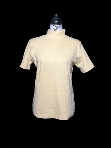 Vintage Basic Editions Women's Sz Small Yellow Turtleneck Shirt - Picture 1 of 10