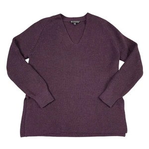 Athleta Womens Plum Merino Wool Blend Switchback Pullover V-Neck Sweater Sz XS - Picture 1 of 5