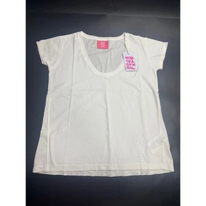 One Teaspoon NEW Organic Cotton Scoop Neck Tee White Short Sleeve Size XXS - Picture 1 of 5