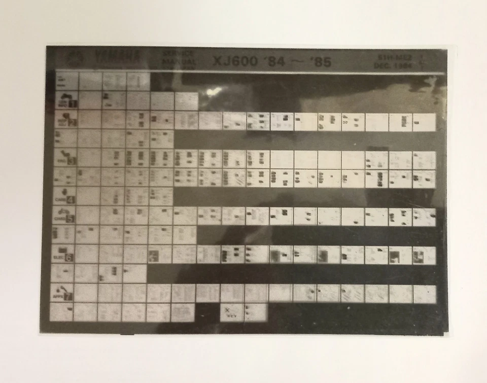 Yamaha XJ600 1984-85 Service Manual Microfiche. V Good Condition. New old stock - Image 1 of 1