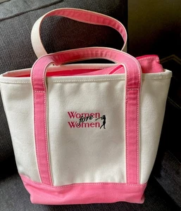 Bolso de Mano Land's End Med Natural/Rosa 5 Bolsillos Cremallera Top/“Mujeres Fore Women” Lona - Imagen 1 de 9