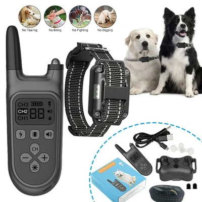 MARKENLOS Hund Ausbildung Erziehungshalsband Fernbedienung Training Anti Bell Halsband DHL