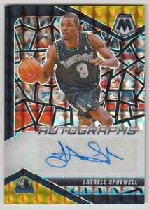 2024-25 Mosaic Choice Latrell Sprewell Autographs Black Gold Prizm Auto /8 - Foto 1 di 2